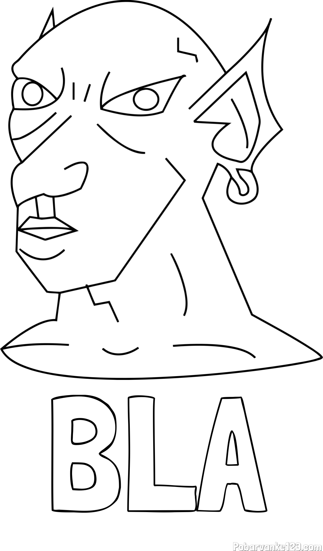 Pobarvanka imena BLA in pobarvanka strašnega škrata