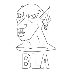 Online izdelana pobarvanka - Pobarvanka imena BLA in pobarvanka strašnega škrata