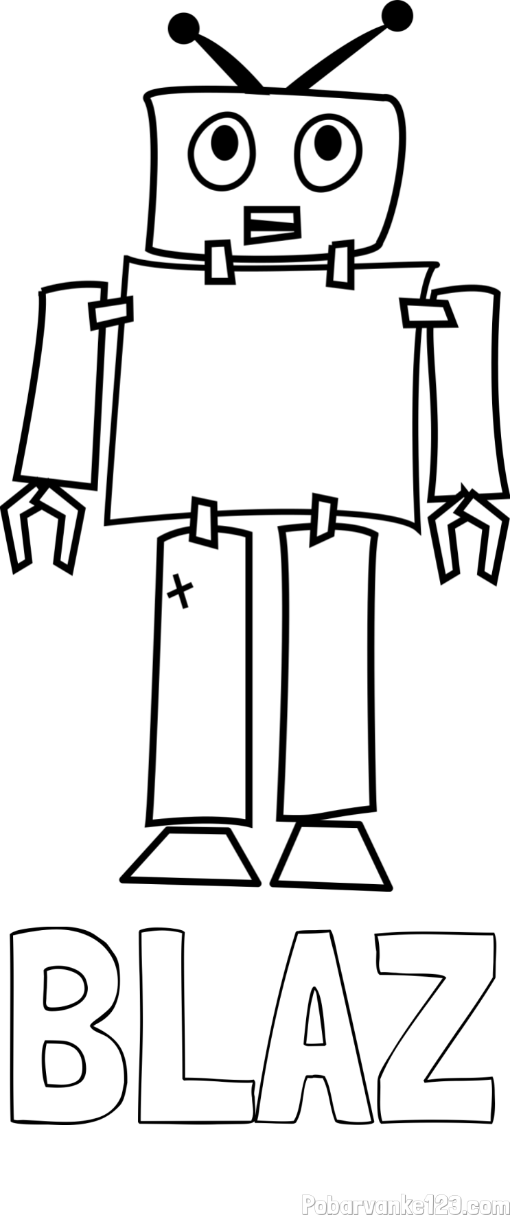Pobarvanka imena BLAŽ in pobarvanka robota