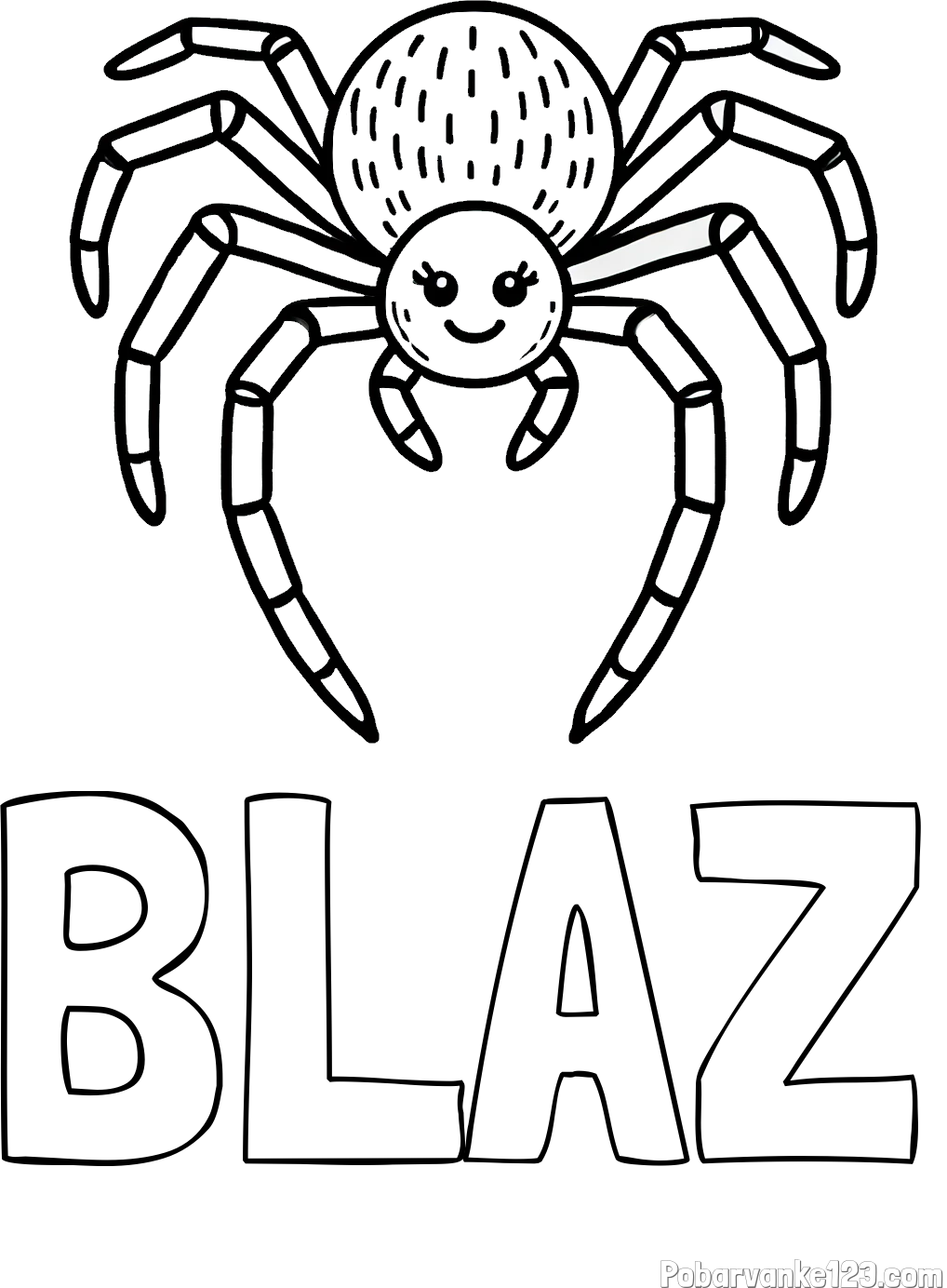 Pobarvanka imena BLAŽ in pobarvanka veselega pajka