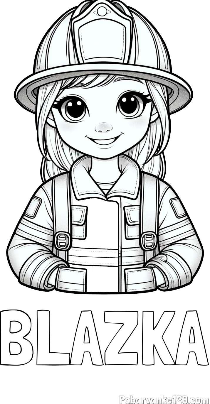 Pobarvanka imena BLAŽKA in pobarvanka ljubke gasilke