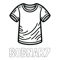 Online izdelana pobarvanka - Pobarvanka imena BOBNAR7 in otroška pobarvanka kratke majice