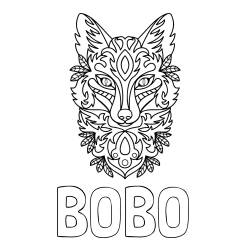 Online izdelana pobarvanka - Pobarvanka imena BOBO in pobarvanka volka - mandale