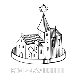 Online izdelana pobarvanka - Pobarvanka imena BODI ZDRAV !!!!!!!!!!!!!! in pobarvanka cerkve obdane z obzidjem