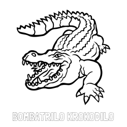 Online izdelana pobarvanka - Pobarvanka imena BOMBATRILO KROKODILO in pobarvanka krokodila