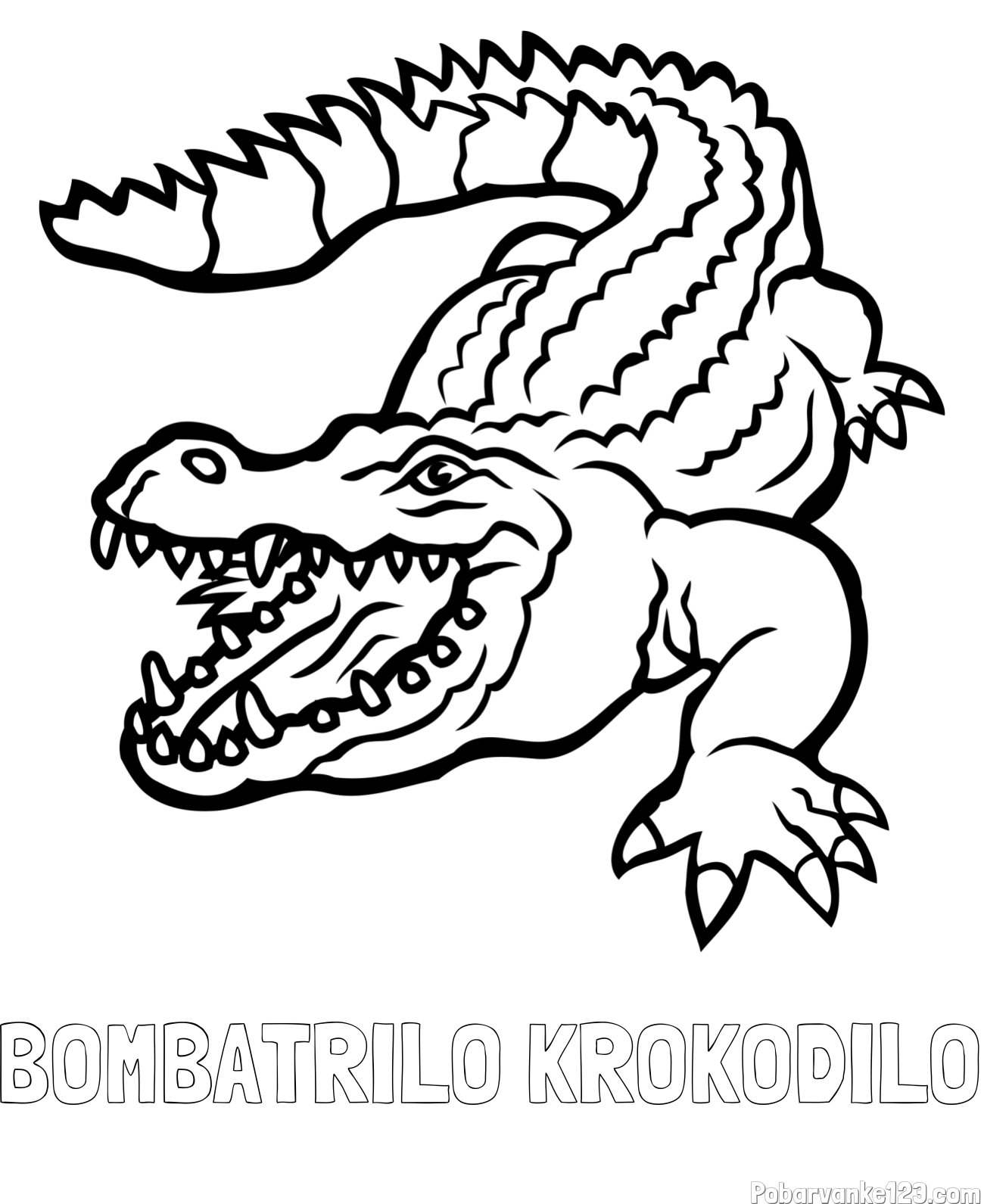Pobarvanka imena BOMBATRILO KROKODILO in pobarvanka krokodila