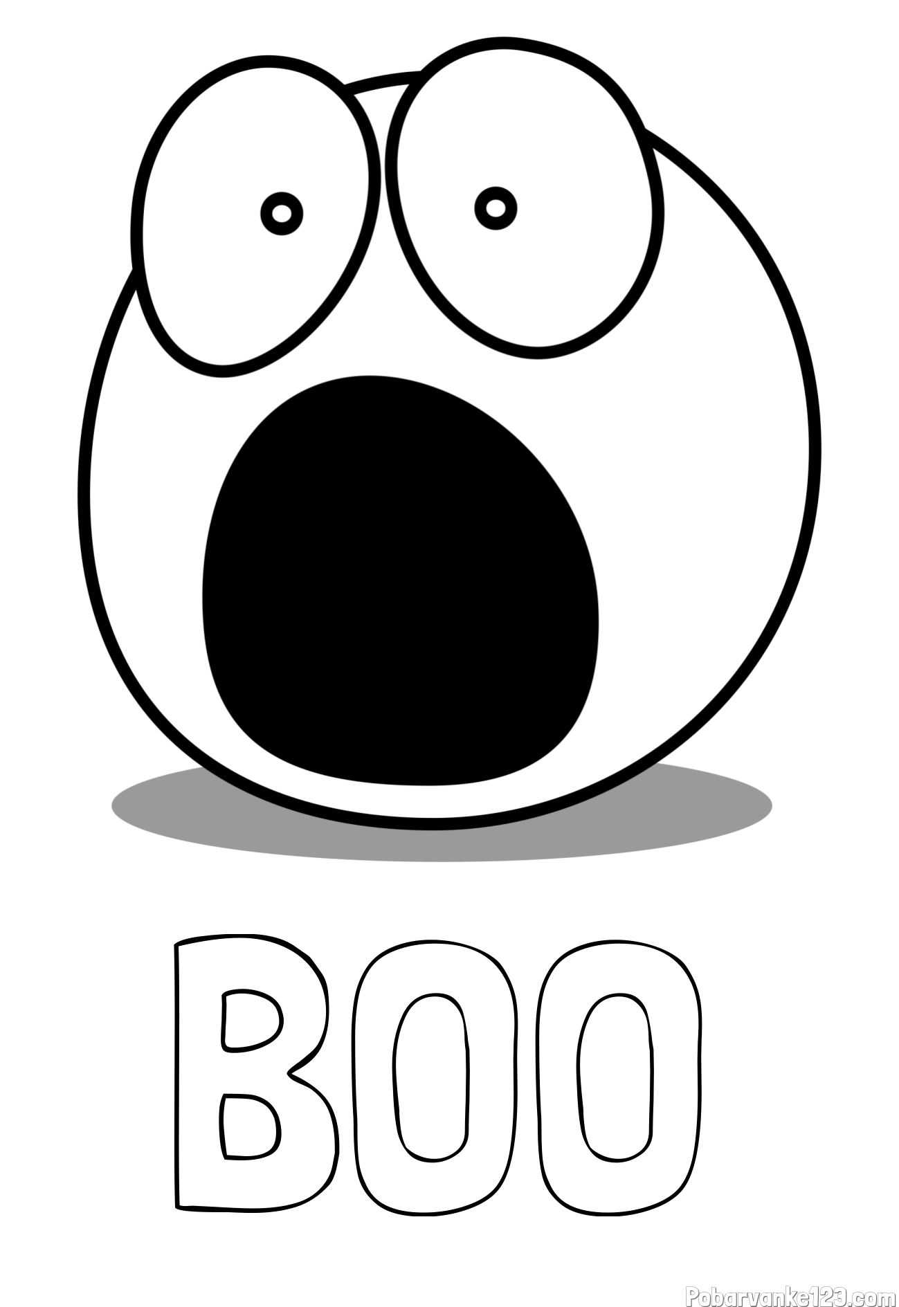 Pobarvanka imena BOO in pobarvanka presenečenga smeška