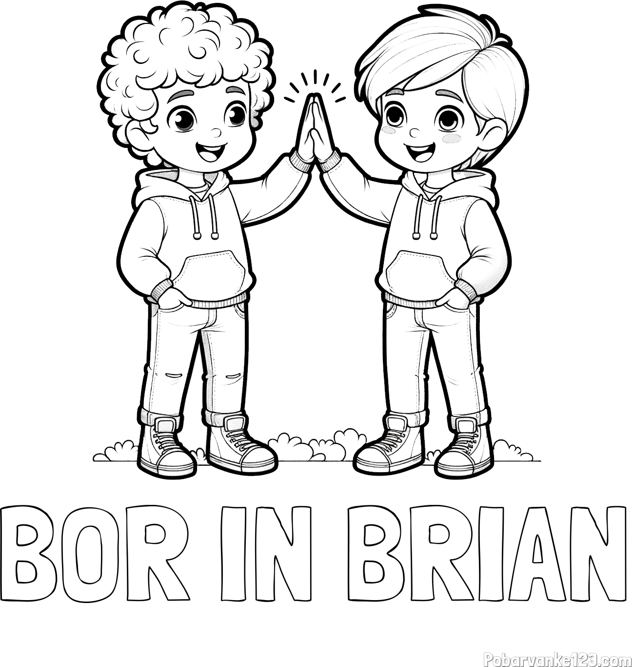 Pobarvanka imena BOR IN BRIAN in pobarvanka prijatlejev