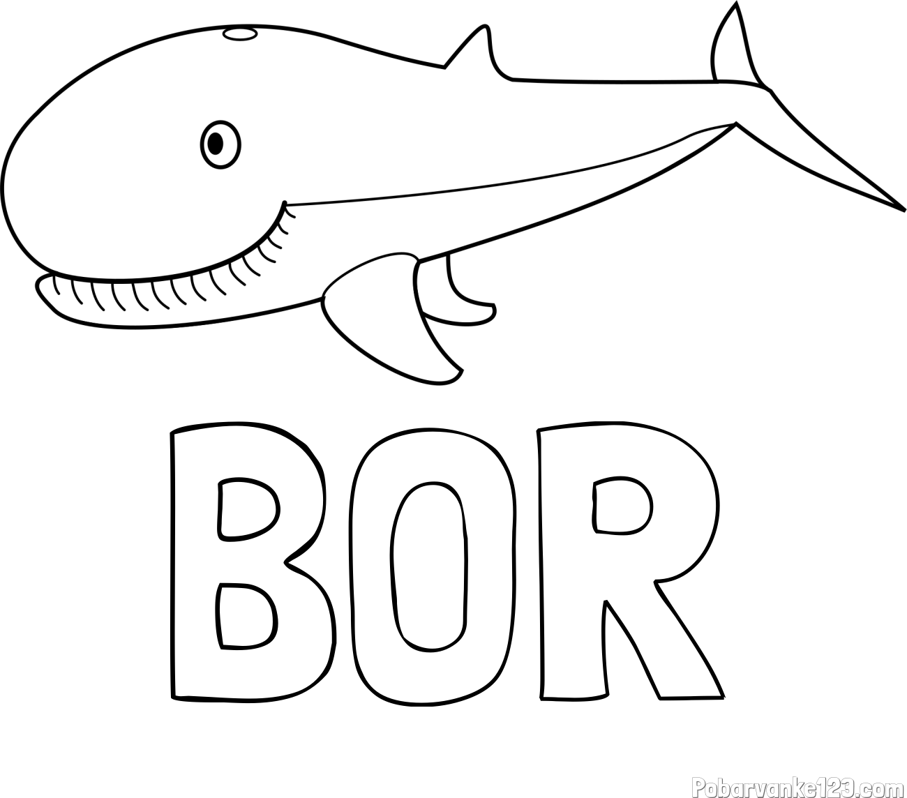 Pobarvanka imena BOR in pobarvanka kita