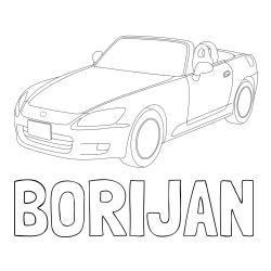 Online izdelana pobarvanka - Pobarvanka imena BORIJAN in pobarvanka avtomobila znamke Honda