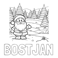 Online izdelana pobarvanka - Pobarvanka imena BOŠTJAN in pobarvanka Božička v naravi