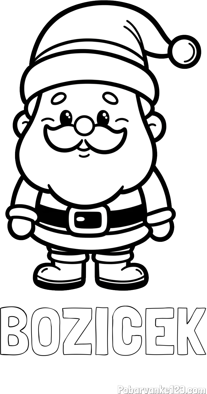 Pobarvanka imena BOŽIČEK in otroška pobarvanka Božička