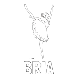 Online izdelana pobarvanka - Pobarvanka imena BRIA in pobarvanka ljubke baletke
