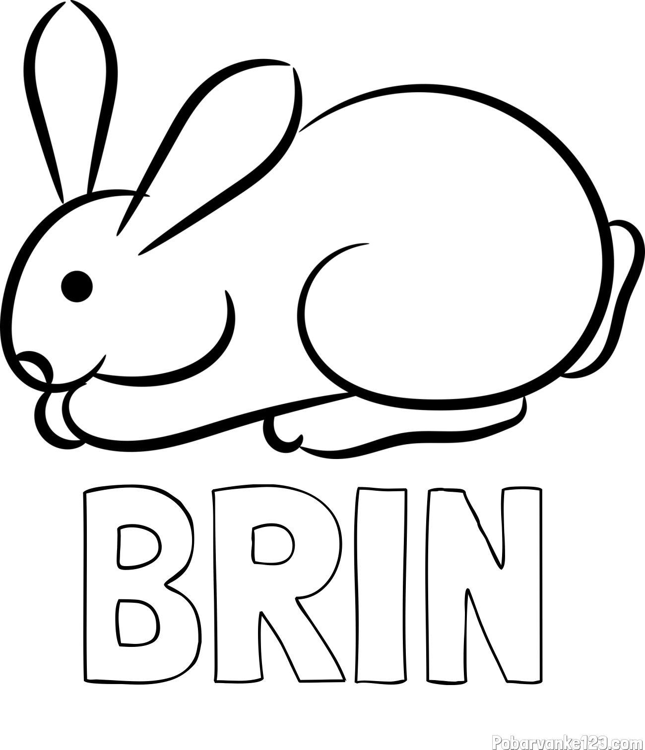 Pobarvanka imena BRIN in pobarvanka majhnega zajčka