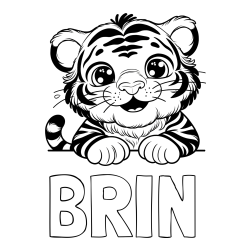 Pobarvanka imena BRIN in pobarvanka tigrček