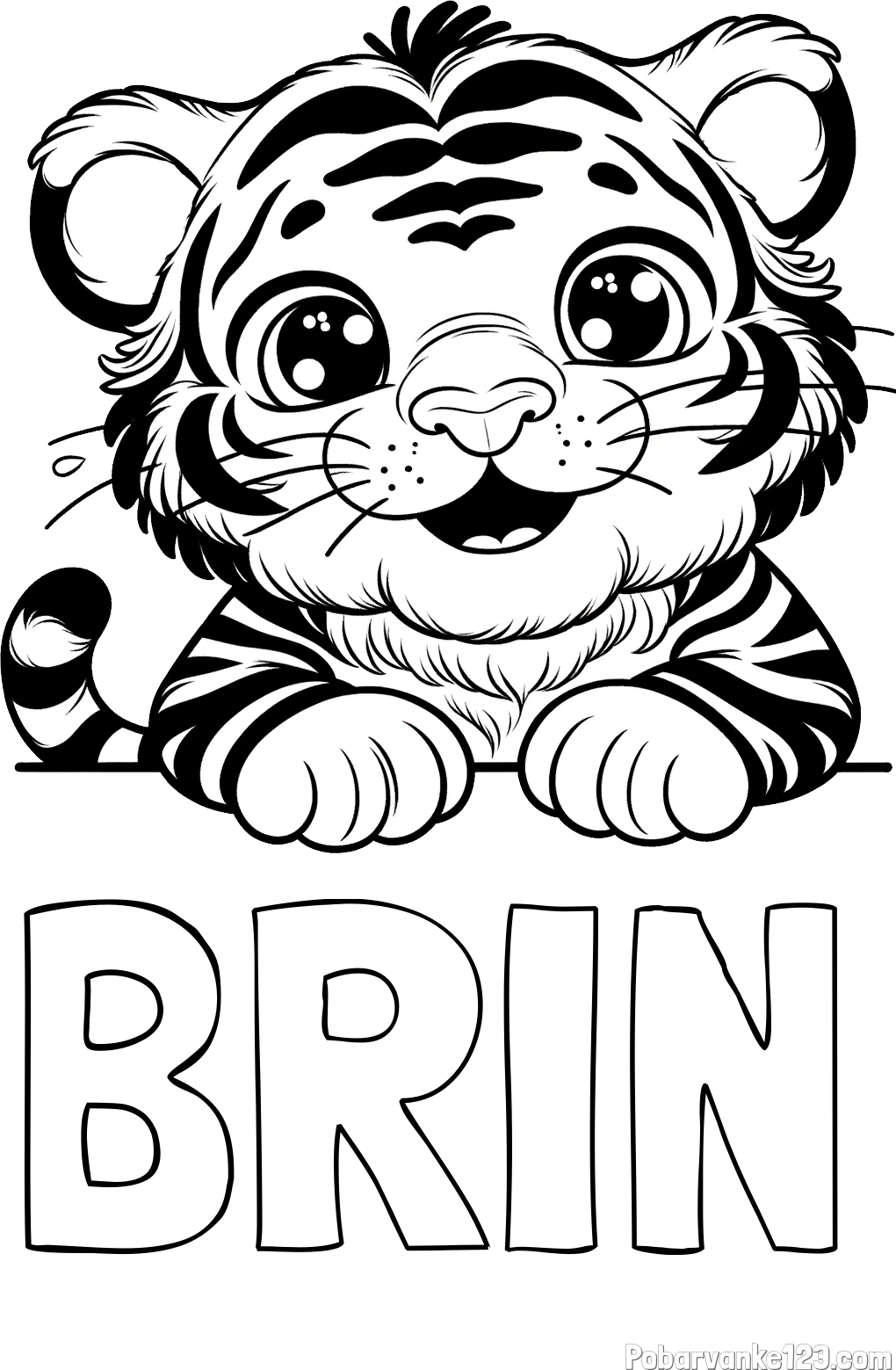 Pobarvanka imena BRIN in pobarvanka tigrček