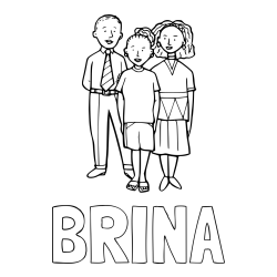 Online izdelana pobarvanka - Pobarvanka imena BRINA in pobarvanka družine