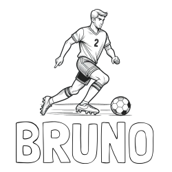Online izdelana pobarvanka - Pobarvanka imena BRUNO in pobarvanka nogometaša