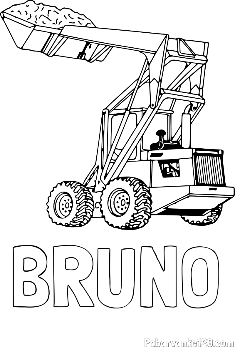 Pobarvanka imena BRUNO in pobarvanka velikega traktorja