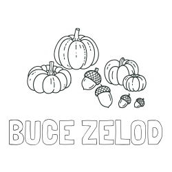 Online izdelana pobarvanka - Pobarvanka imena BUČE ŽELOD in pobarvanka buč in želoda