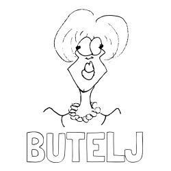 Online izdelana pobarvanka - Pobarvanka imena BUTELJ in pobarvanka ženske z velikimi ustnicami