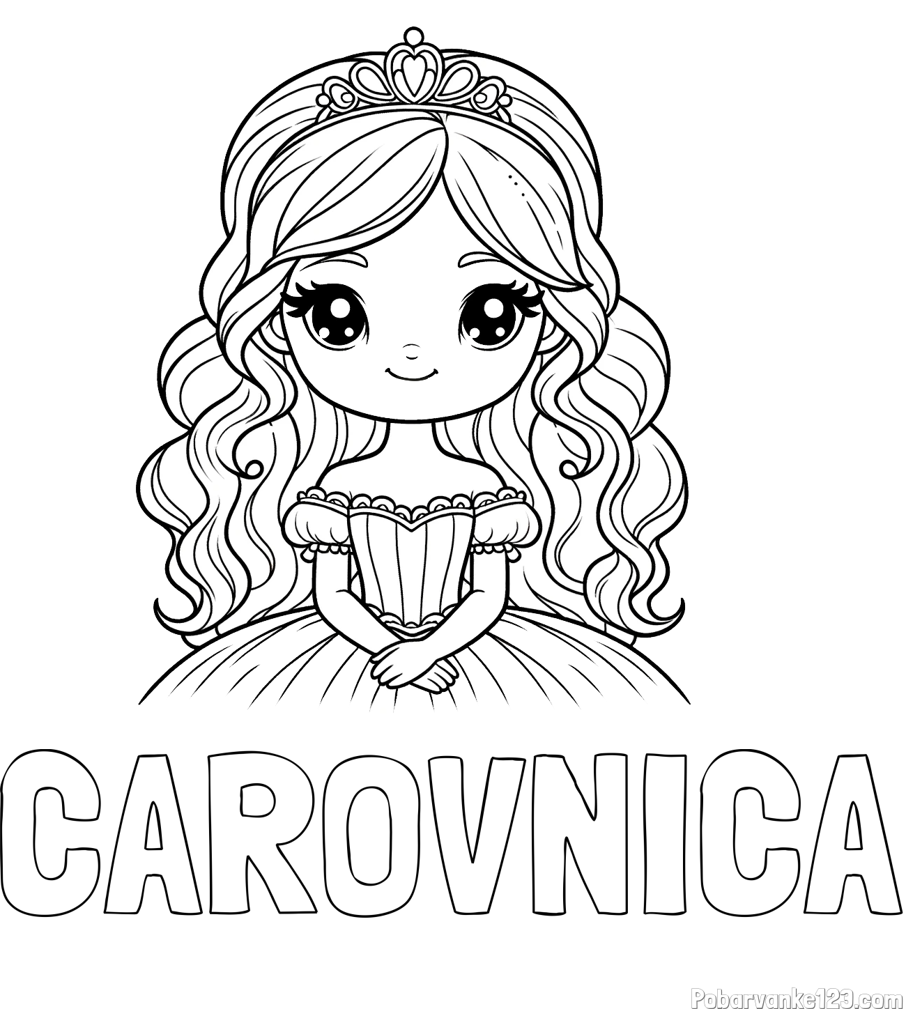 Pobarvanka imena ČAROVNICA in pobarvanka ljubke princese