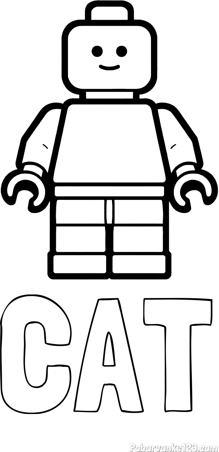 Pobarvanka imena CAT in pobarvanka LEGO figurice fanta