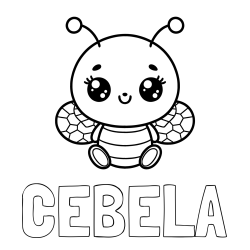 Online izdelana pobarvanka - Pobarvanka imena ČEBELA in otroška pobarvanka ljubke čebele