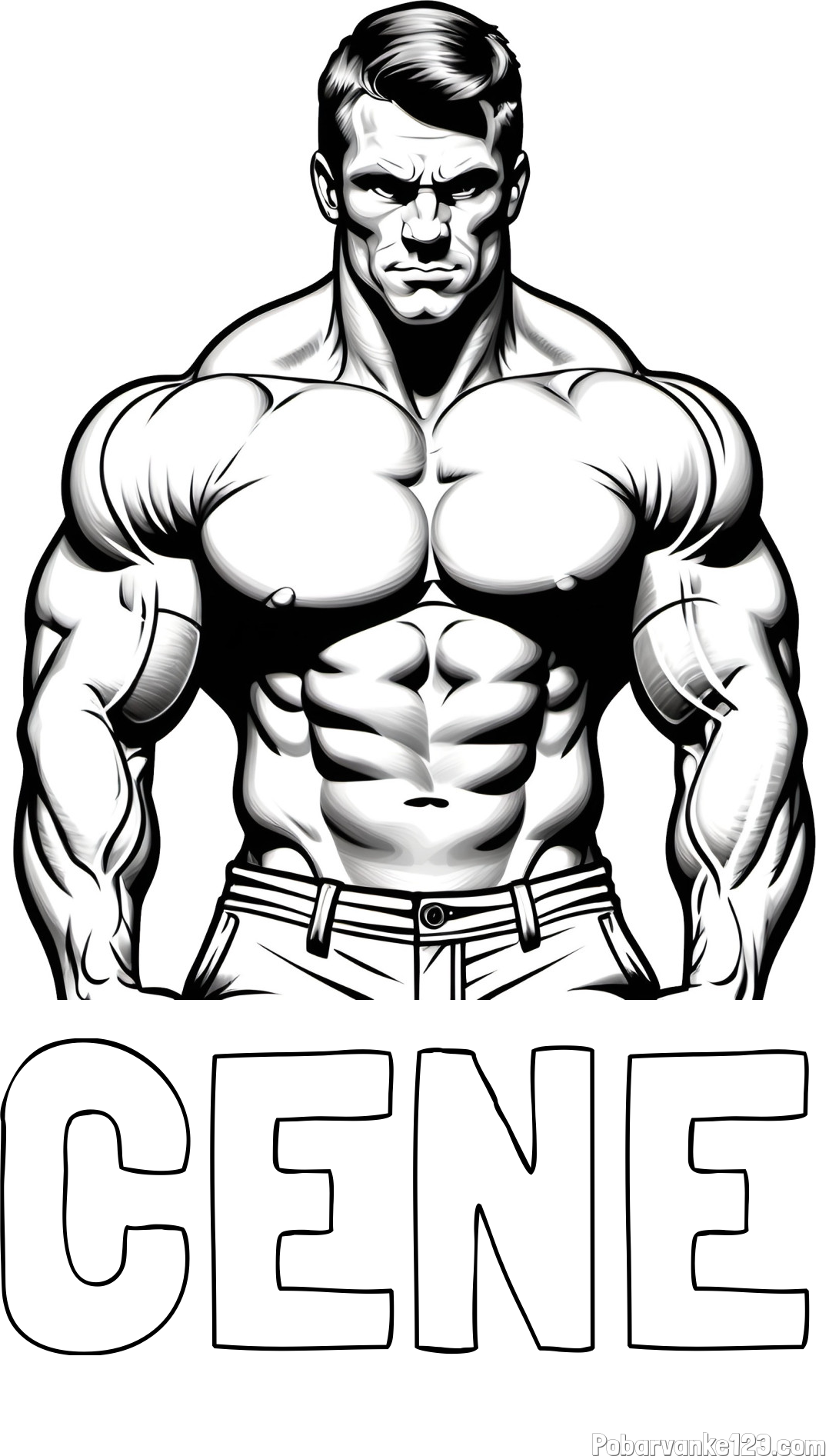 Pobarvanka imena CENE in pobarvanka bodybuilder-ja