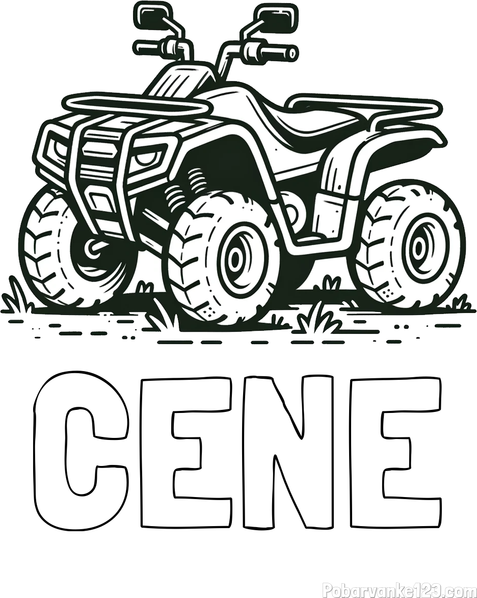 Pobarvanka imena CENE in pobarvanka štirikolesnika