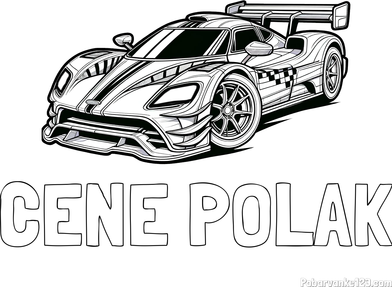 Pobarvanka imena CENE POLAK in pobarvanka modernega športnega avtomobila