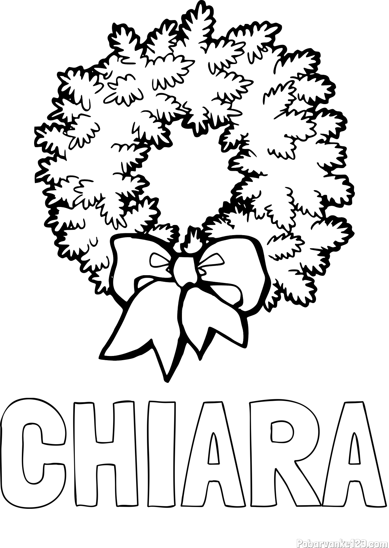 Pobarvanka imena CHIARA in adventni venček