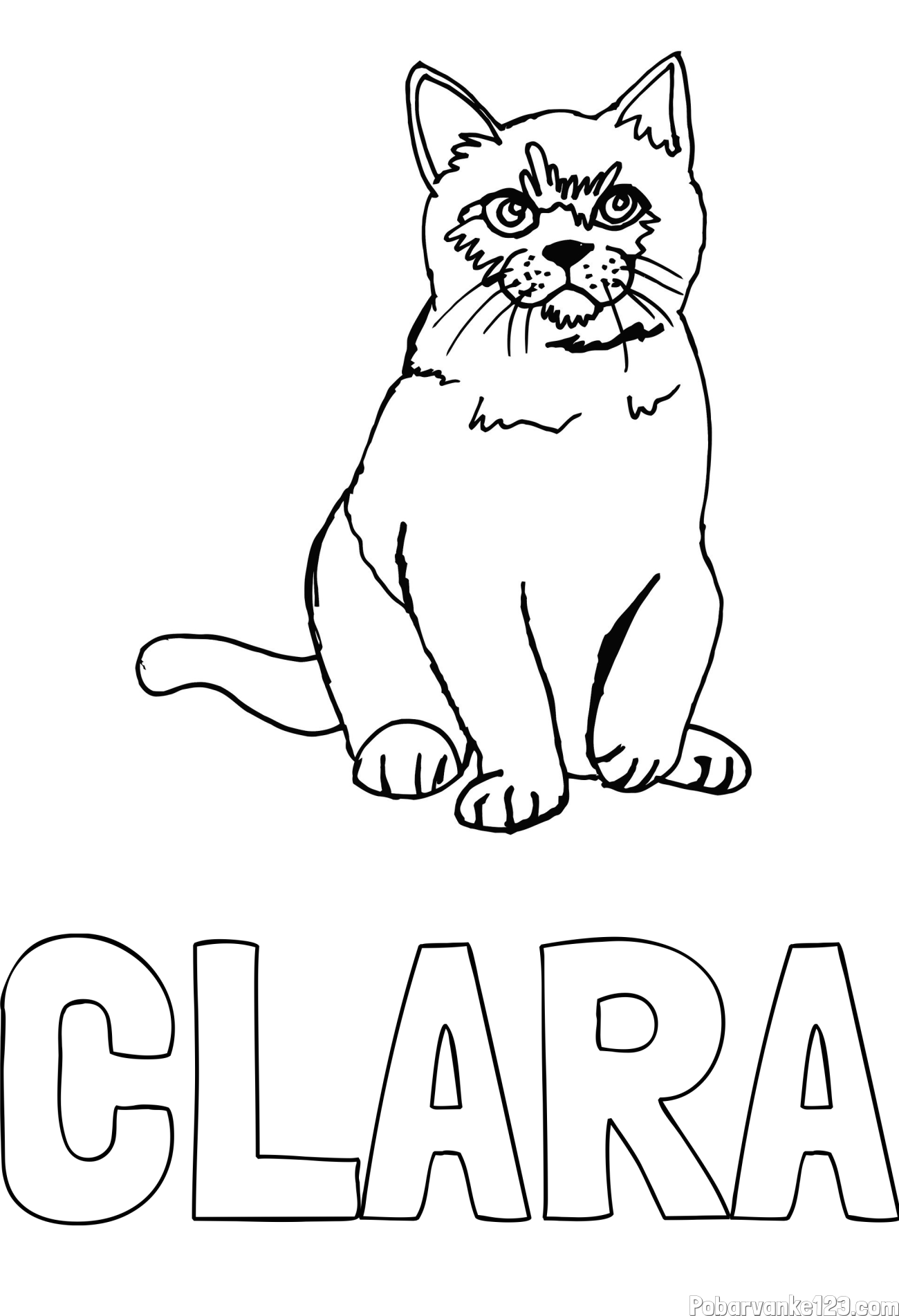 Pobarvanka imena CLARA in pobarvanka lepe mucke