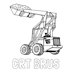 Online izdelana pobarvanka - Pobarvanka imena ČRT BRUS in pobarvanka velikega traktorja
