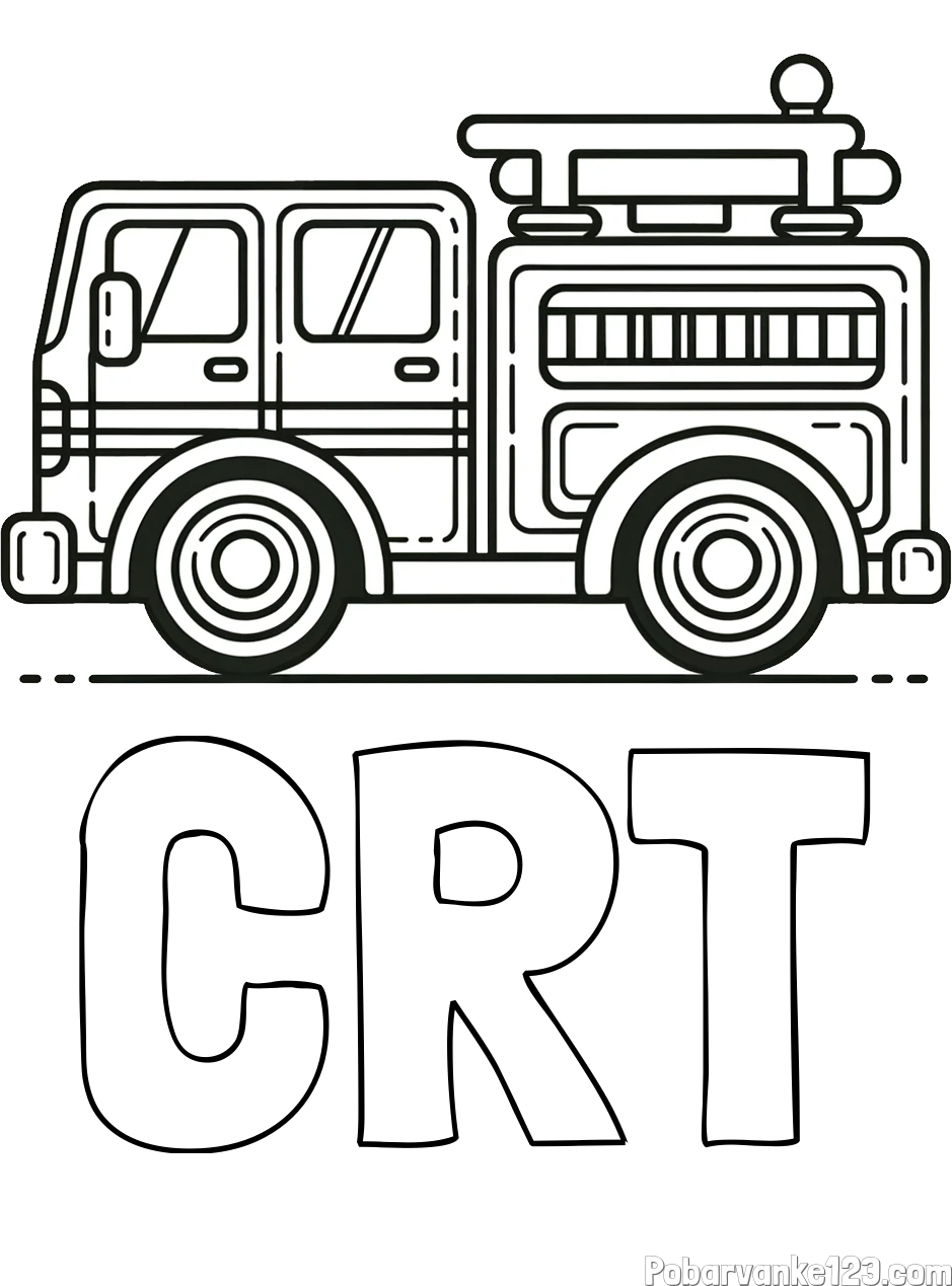 Pobarvanka imena CRT in lepa pobarvnak gasilskega avta