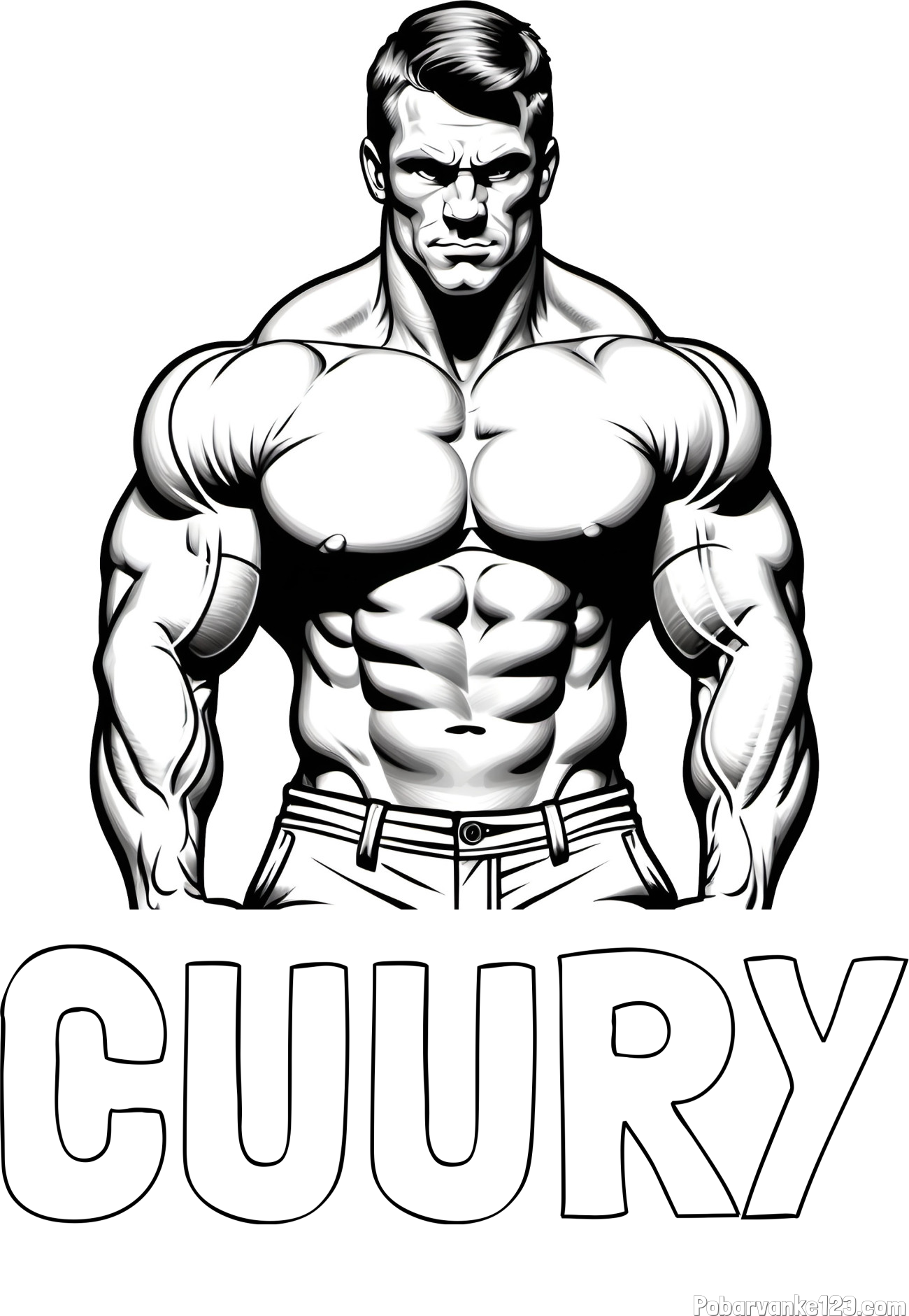 Pobarvanka imena CUURY in pobarvanka bodybuilder-ja