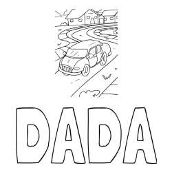 Online izdelana pobarvanka - Pobarvanka imena DADA in na poti