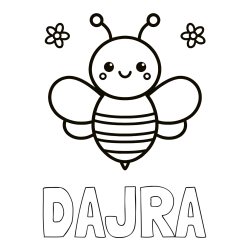 Online izdelana pobarvanka - Pobarvanka imena DAJRA in otroška pobarvanka čebele