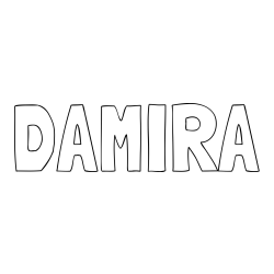 Online izdelana pobarvanka - Pobarvanka imena DAMIRA