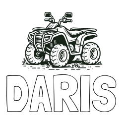 Pobarvanka imena DARIS in pobarvanka štirikolesnika