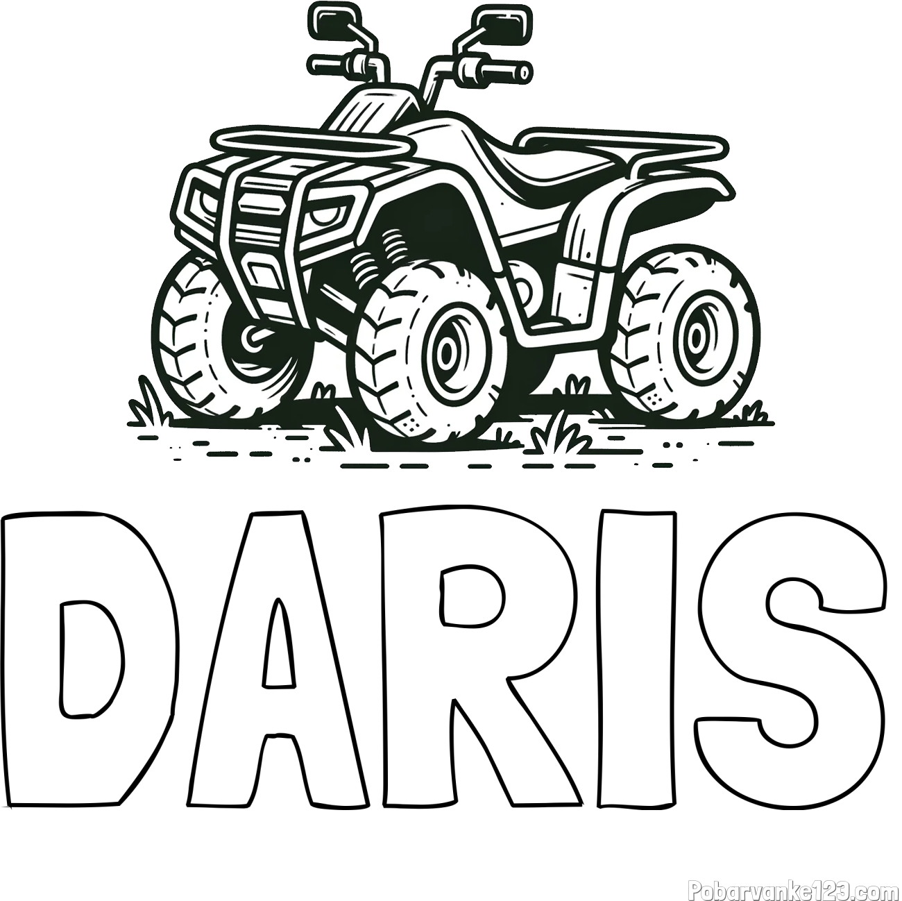Pobarvanka imena DARIS in pobarvanka štirikolesnika
