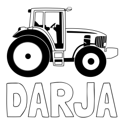 Online izdelana pobarvanka - Pobarvanka imena DARJA in pobarvanka velikega in zmogljivega traktorja