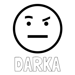 Online izdelana pobarvanka - Pobarvanka imena DARKA in pobarvanka začudenega smeška