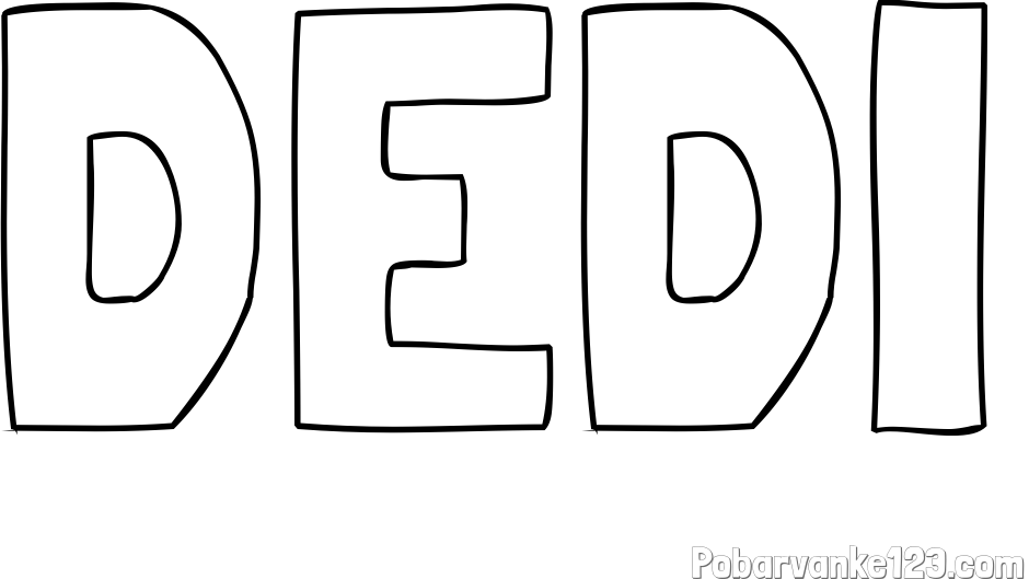 Pobarvanka imena DEDI