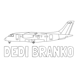 Online izdelana pobarvanka - Pobarvanka imena DEDI BRANKO in pobarvanka potniškega aviona