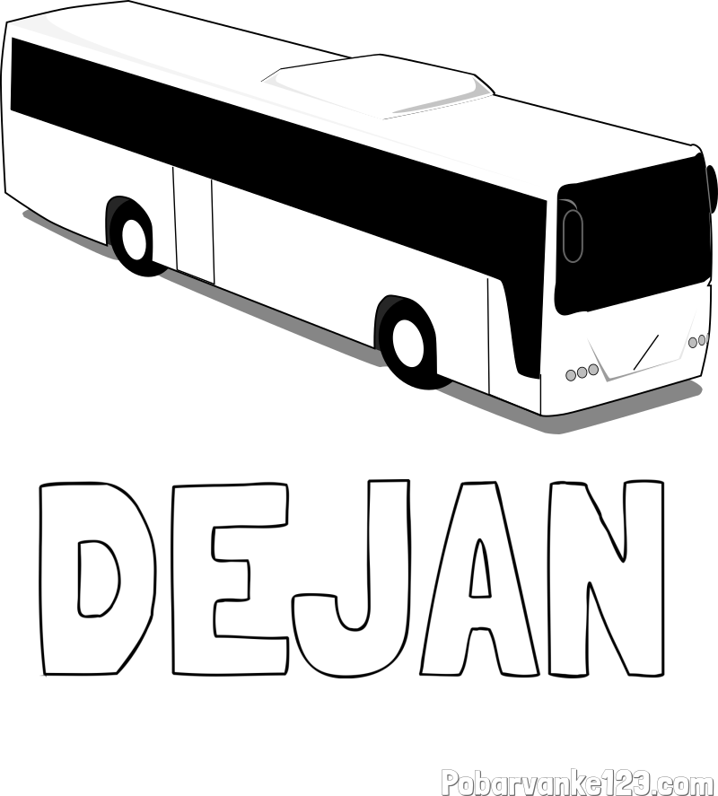 Pobarvanka imena DEJAN in pobarvanka velikega avtobusa