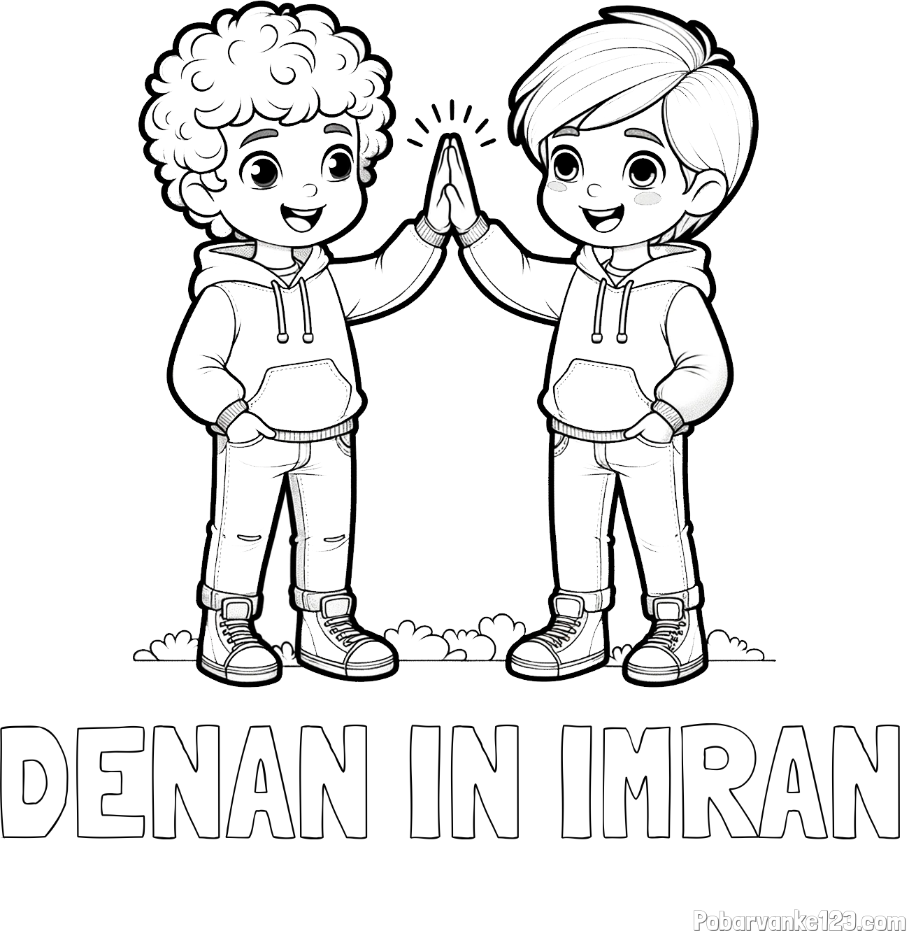 Pobarvanka imena DENAN IN IMRAN in pobarvanka prijatlejev