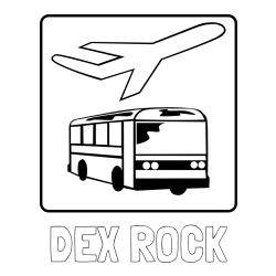 Online izdelana pobarvanka - Pobarvanka imena DEX ROCK in avtobus in letalo