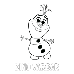 Online izdelana pobarvanka - Pobarvanka imena DINO VARCAR in pobarvanka prisrčnega snežaka Olaf