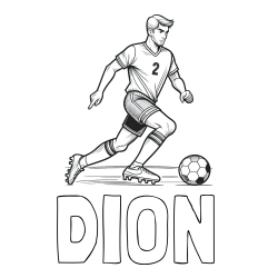 Online izdelana pobarvanka - Pobarvanka imena DION in pobarvanka nogometaša